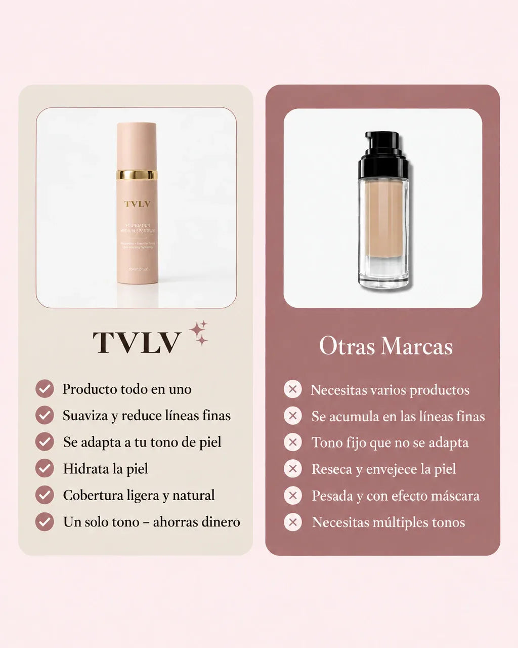 Comparativa con otras bases de maquillaje