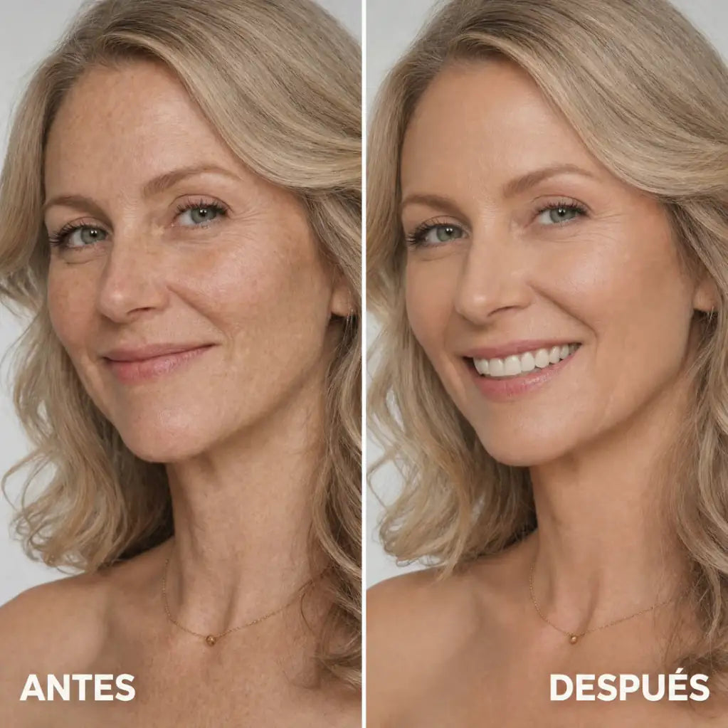 Antes y después con la base de maquillaje 5 en 1