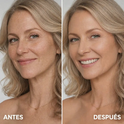 Antes y después con la base de maquillaje 5 en 1