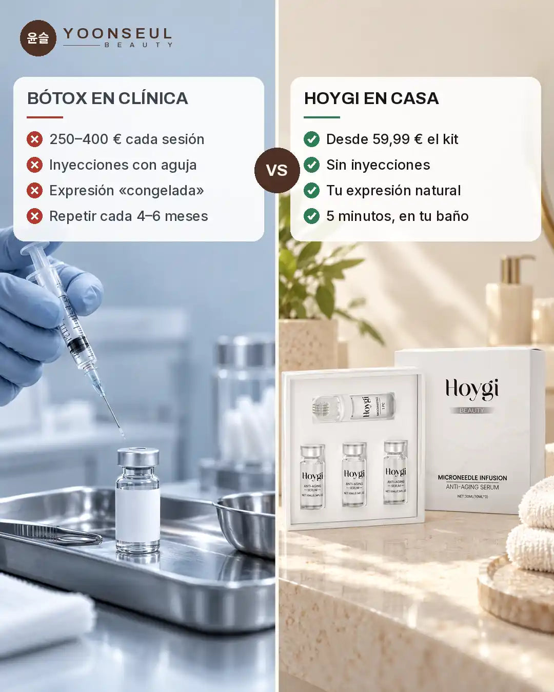 Comparativa: bótox en clínica frente al kit HOYGI en casa