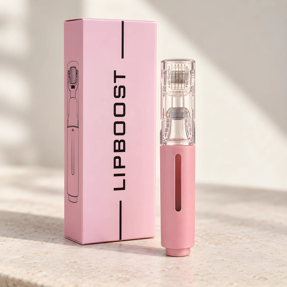 Lipboost · Rodillo de microagujas para labios – envase