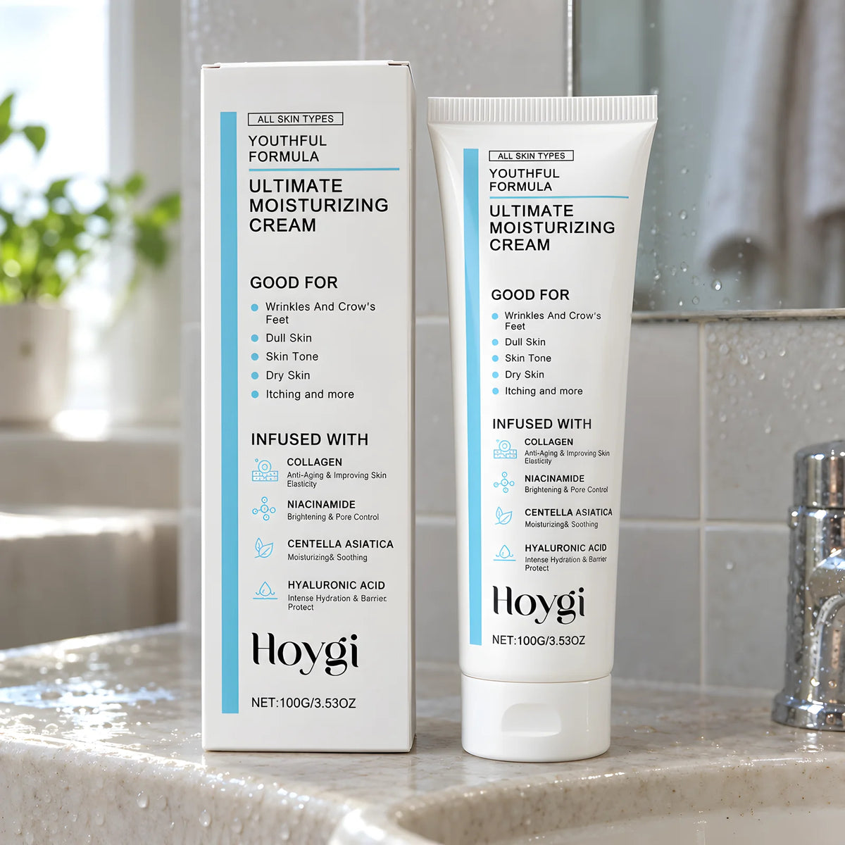 Crema Hidratante de Colágeno y Niacinamida – en el baño