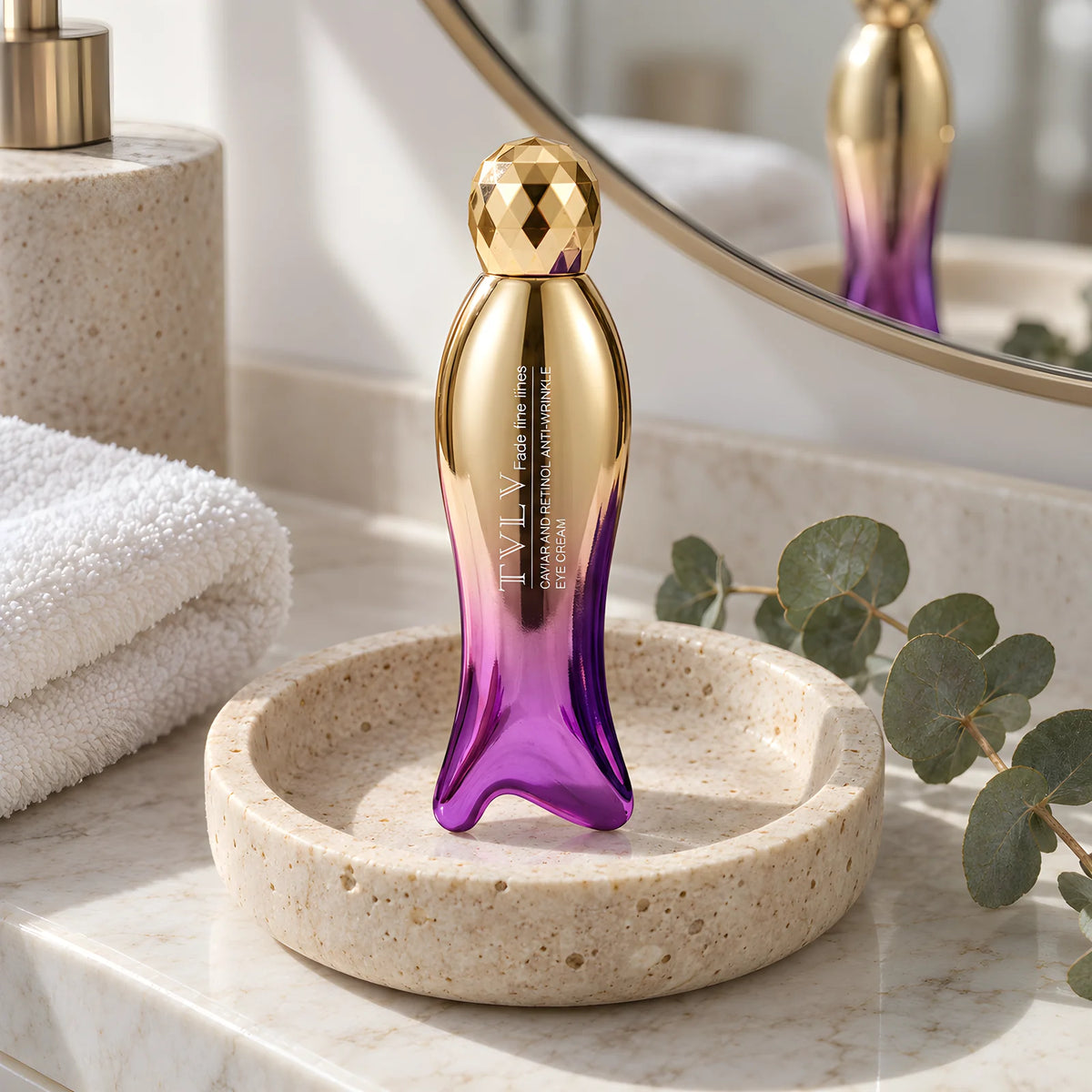 Sérum Caviar Anti-Ojeras con Aplicador Masajeador – en el baño