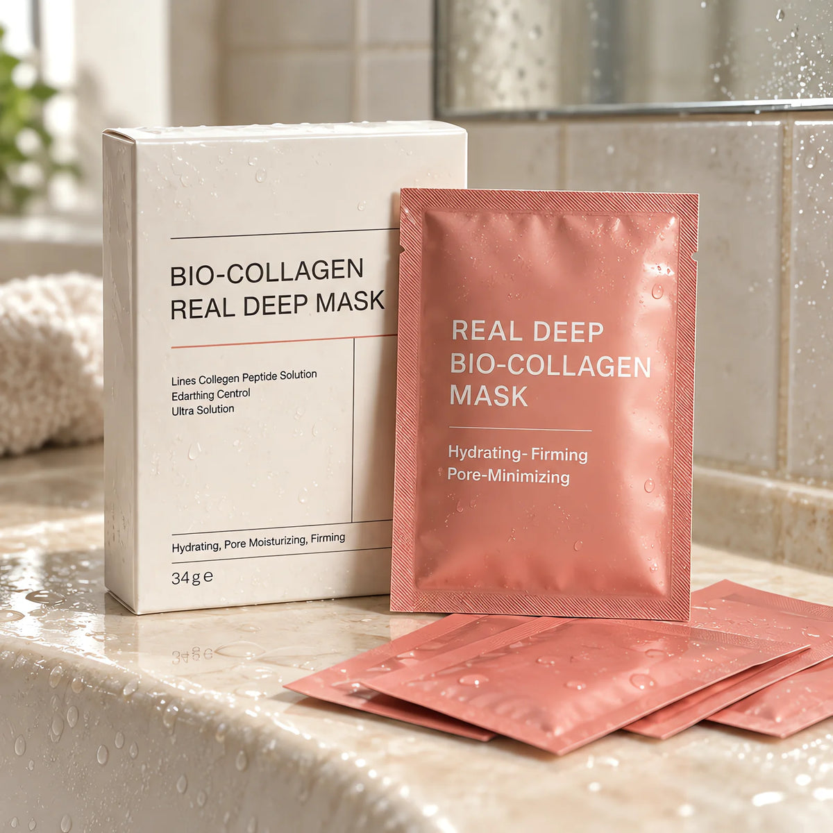 Mascarillas de Biocolágeno · Pack de 5 – en el baño